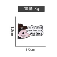 En gros, Pin's en métal émaillé à motif dessin animé 'You Killed Your Partner', Broche badge délicate avec texte en anglais, Accessoire pour vêtements et col