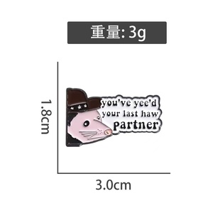 En gros, Pin's en métal émaillé à motif dessin animé 'You Killed Your Partner', Broche badge délicate avec texte en anglais, Accessoire pour vêtements et col - Product Image 6