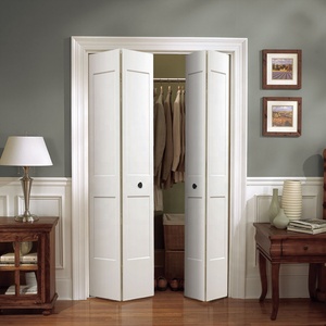 <span class=keywords><strong>Porte</strong></span> pliante à deux battants de style shaker moderne, apprêtée en blanc, avec kit de quincaillerie – Offre spéciale - Product Image 4