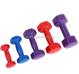 بيع بالجملة مخصص دمبلز سداسي ملون 6 طقم دمبلل لياقة بدنية مطاطي 10-دمبلل مطلي بالفينيل - Product Image 1