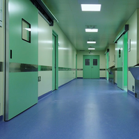 Porte électrique à ouverture latérale, utilisation hospitalière, moderne, en acier inoxydable, coupe-vent, finition de qualité