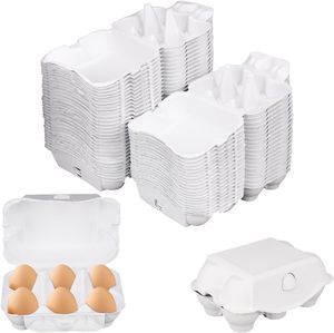 Paquete de 6 Cajas de Huevos Desechables, Contenedor Vacío de Cartón Grueso, Pulpa Natural, Bandeja para Huevos - Product Image 1
