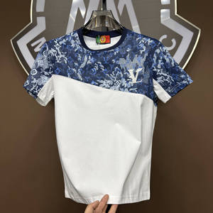 T-shirt da <span class=keywords><strong>uomo</strong></span> di grandi dimensioni e stile Casual Casual in cotone di ultima concezione stampata a maniche corte - Product Image 5