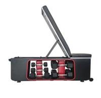Banc de musculation pliable réglable en métal durable avec rangement, design portable pour usage domestique/commercial