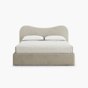 <span class=keywords><strong>Letto</strong></span> Moderno Imbottito in Tessuto per Camera da <span class=keywords><strong>Letto</strong></span>, Stile Nordico Semplice e Lussuoso, <span class=keywords><strong>Letto</strong></span> Matrimoniale Bianco Compresso per Hotel - Product Image 3