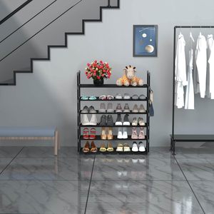 Porte-<span class=keywords><strong>chaussures</strong></span> pliable à 6 couches en fer à haute capacité Aucune installation requise Vitrine à bottes hautes - Product Image 2