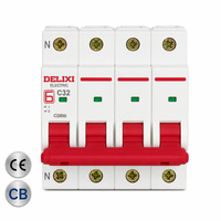 Disjoncteur miniature DELIXI CDB6i MCB 4P C32 6kA 10kA 400V Protection contre les surcharges et les courts-circuits Norme IEC En stock