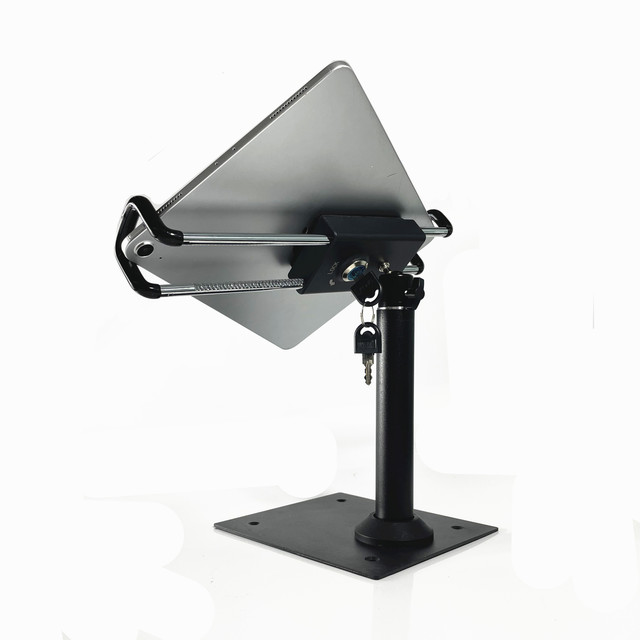 Lockable Metal POS Tablet Desktop Stand Security Features for Restaurant Hotel Use Rotating Universal IPad/Android Tablets PC