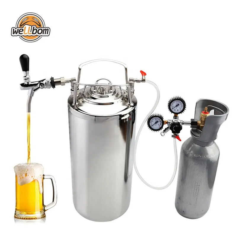 Homebrew SUS 304 2.5 gallon 10L Cornelius Barilotto di Birra Set con CO2 Regolatore e Toccare Sistema