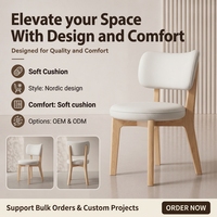 Chaises de salle à manger modernes en bois massif, revêtement en cuir PU, design écologique et durable, dossiers confortables pour la maison et l'hôtel