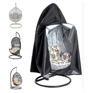 Housse de chaise à bascule Eggshell en tissu Oxford 210D noir, imperméable et anti-poussière, pour mobilier d'extérieur, 115x190cm - Product Image 5