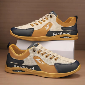 Mens Breathable Textile Casual Sneakers Lightweight Lace-Up Walking <b>Shoes</b> <b>Comfortable</b> Non-slip Soft Sole Footwear for Daily Wear - Product Image 5