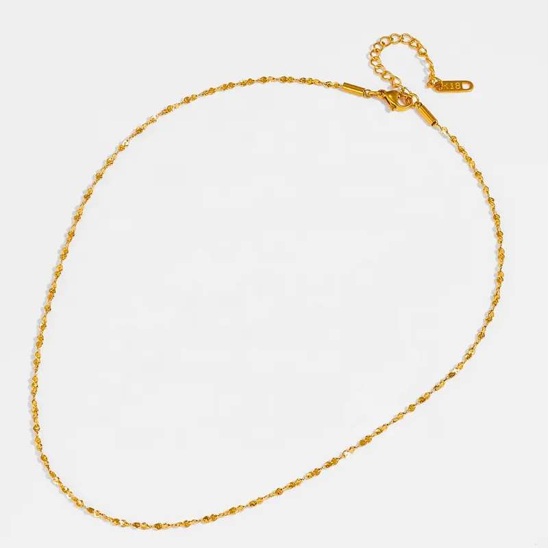 Vente en gros de chaînes en corde 18k Bijoux en or véritable 18k avec certificat Bijoux en or massif 18k Chaîne en corde en or véritable 18k