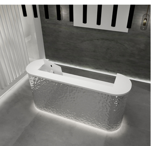 Tùy Chỉnh Vẻ Đẹp Cửa Hàng Thép Không Gỉ Gỗ Cao cấp Nhà Máy Bán Hàng Trực Tiếp Bàn Tiếp Tân - Product Image 4