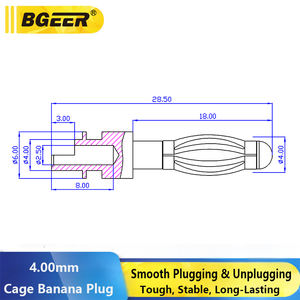 4.0mm ランタンバナナプラグ - メタルオスバナナヘッド純銅ピン、テストソケットメスコネクタアクセサリーターミナル用 - Product Image 6