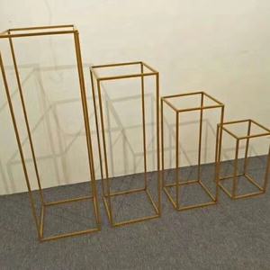 YAYUN A-1051 4PCSゴールデンフレームウェディングセンターピースフラワースタンドアイアン装飾用 - Product Image 3