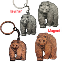 Aimants de réfrigérateur en métal 3D ours polaire blanc pour boutique de cadeaux d'animaux de Zoo