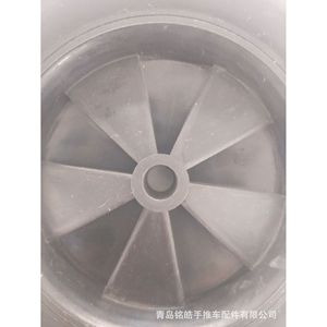 Solid Rubber Caster Wheel 8x1.75 Inch Firm Tread <b>For</b> Industrial <b>Tool</b> And Luggage <b>Carts</b> - Product Image 3