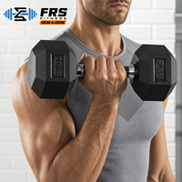 مجموعة دمبل سداسية الشكل مطلية بالمطاط المضاد للانزلاق من نوع FRS FRS-Z47، أوزان مخصصة 5 كجم و7.5 كجم و10 كجم، معدات رياضية منزلية بالجملة من المورد المباشر