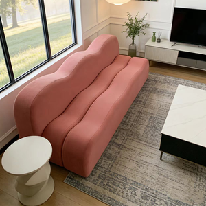 Divano Letto per Soggiorno, Divano Creativo a Forma d'Onda per Reception di Centri Estetici <span class=keywords><strong>e</strong></span> Lounge, Divano Moderno Personalizzato - Product Image 3
