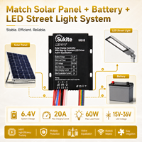 Contrôleur solaire MPPT 6460 6.4V 60W 20A populaire Sukite pour éclairage public à énergie solaire avec capteur pour projet d'éclairage de rue