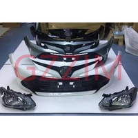 Kit Completo de Carrocería, Parachoques Delantero, Faro Negro, Certificado ISO9001, Plástico/PC, 1 Año de Garantía, Compatible con Yaris Original 2013- GZZIM