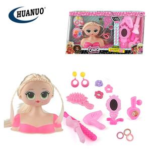 Ensemble de beauté pour enfants, jouet de coiffure, maquillage de mode, poupée tête de poupée, jouets, poupée noire - Product Image 4