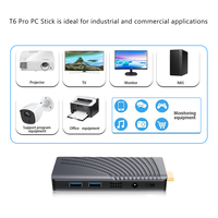 Conception de vente d'usine processeur Intel Celeron J4125 Mini pc T6 pro ordinateur stick mini pc pour jeu d'entreprise Window linux ubuntu