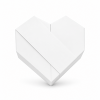 Boîte cadeau personnalisée en forme de cœur blanc pur, emballage mat uni pour bijoux, vente au détail, vente en gros, marques de cadeaux