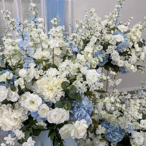 Fleurs artificielles en soie DKB, roses roses faites à la main, boule de fleurs blanches, décoration de centre de table de mariage - Product Image 6