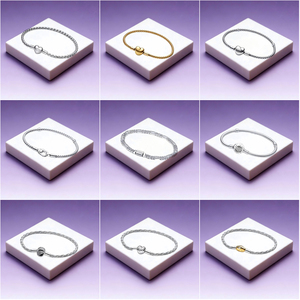 Bracciale <span class=keywords><strong>Pandora</strong></span> da Donna Fai-da-Te con Charm a Forma di Zucca e Catena a Tre Fili Intrecciati in Argento 925 di Alta Qualità, Collezione 2026 - Product Image 2