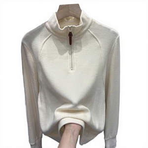 Sweat à capuche polaire pour homme de haute qualité avec logo brodé personnalisé, col montant, respirant, en polyester/coton, effet délavé - Product Image 2