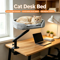 Lit de bureau pour chat, hamac douillet pour chat avec pince, hauteur réglable, housse lavable, logo personnalisé, usine OEM ODM