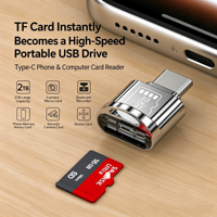 Lecteur de carte TF Mini USB 3.1, adaptateur OTG Type-C, convertisseur de mémoire TF pour ordinateur 3.0, compatible téléphone,