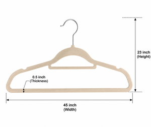 Cintres à vêtements, cintres en plastique floqués antidérapants, cintres en <span class=keywords><strong>velours</strong></span> non-marquants pour le rangement et l'organisation dans les magasins de vêtements - Product Image 6