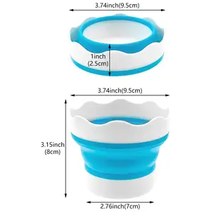 Paint Brush Washer Holder Cleaner Silicone Mini Foldable Painting Water Cup Washing Bucket Basin