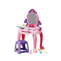 Ensemble de jeu de salon de beauté et coiffure électronique moderne pour filles, avec coiffeuse, miroirs et chaise