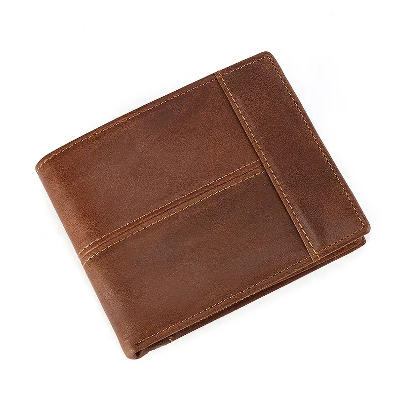 New products retro vintage blank multi-card holder real genuine leather wallet for men