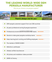Pergola motorisée rétractable en alliage d'aluminium SINGO personnalisée, auvent de terrasse extérieur imperméable avec télécommande