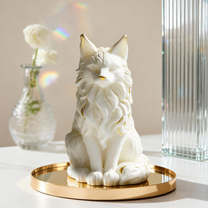 Moule <span class=keywords><strong>en</strong></span> silicone Maine Coon facile à utiliser, figurine 3D de chat de dessin animé réaliste pour la fabrication de <span class=keywords><strong>savon</strong></span>, l'artisanat et les occasions spéciales - Product Image 3