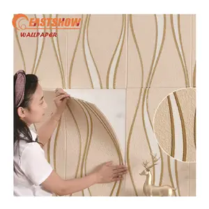 Luxury Wall Decor Interior Waterproof 3D Wholesale Self Adhesive Wallpaper PE Foam Unique Design Wall Sticker