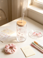 Tasse à Bubble Tea en Verre Borosilicate Style Ins, Grande Capacité, Mignonne, avec Paille et Couvercle Nœud, pour Dames Élégantes
