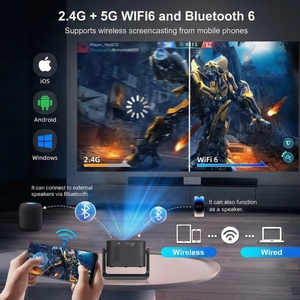 <span class=keywords><strong>Proyector</strong></span> de Video <span class=keywords><strong>para</strong></span> Cine en Casa LED Nativo 1080P Compatible con 4K Tiro Corto Enfoque Automático 850 Ansi Lúmenes Smart Android 9 2G RAM WiFi - Product Image 3