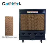 Refroidisseur d'air évaporatif, ventilateur de 18 pouces, 1,1 CV, réservoir d'eau de 20 gallons, roues portables, télécommande, extérieur, atelier, industriel, CE