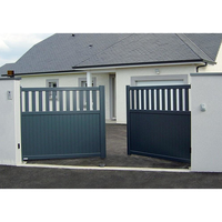 Portail Coulissant Extérieur en Aluminium Durable et Élégant pour Allée de Maison, 6 Pieds, Revêtement Poudré, Commande Automatique