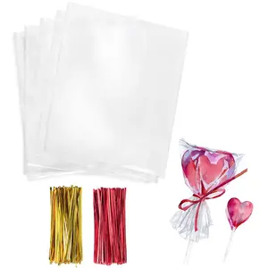 Petit emballage Transparent personnalisé sac en plastique pour noël bonbons chocolat Dessert sacs de friandises transparents sac en Cellophane Opp