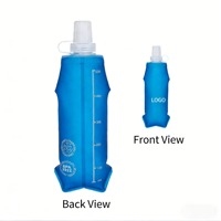 Bouteille d'eau souple pliable en TPU avec logo personnalisé pour marathon, camping, voyage, course à pied - Réutilisable, sans BPA