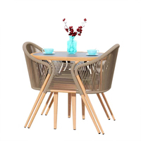 Table de loisirs de jardin et housse de chaise en corde pour balcon extérieur petite table et chaise
