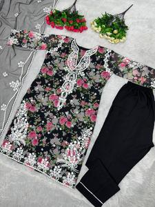 Ropa étnica bordada de Kurta para mujeres paquistaníes indias, fábrica de silueta recta, venta al por mayor, mujeres naturales de bajo precio para niñas - Product Image 3