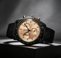 Montre chronographe pour homme avec tachymètre, trois sous-cadrans, bracelet en nylon tissé pour le sport, vente en gros